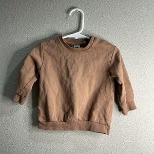 H&M Brown Basic Crewneck Sweatshirt Snap Neck Infant Size 12 Months
